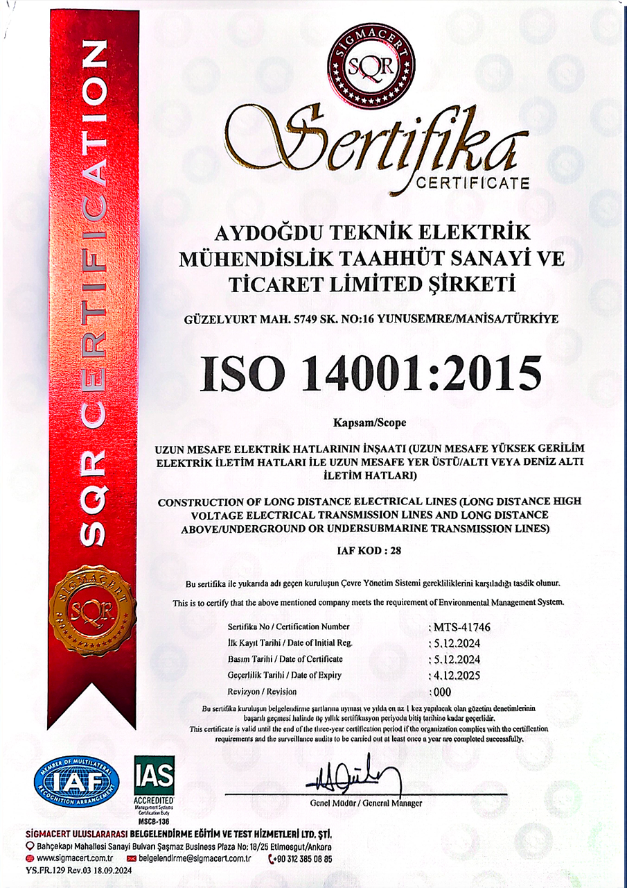 ISO 14001 Sertifikası